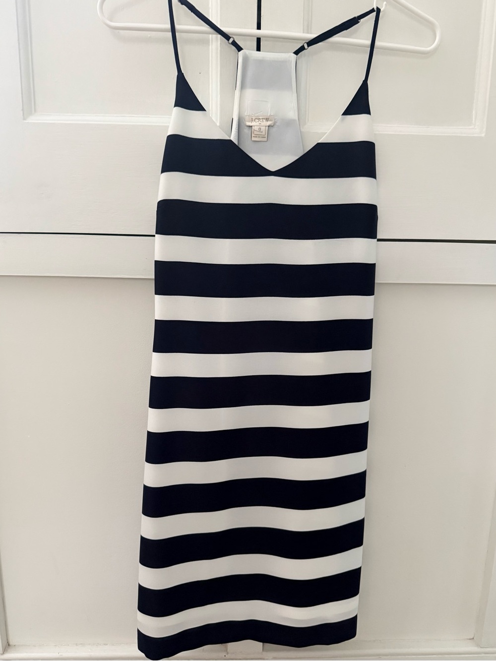 J. Crew Striped Navy and White Sleeveless Slip Dress Size 0